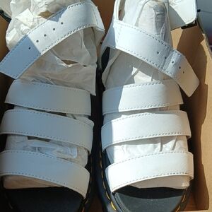 Dr. Martens White Strappy Sandals